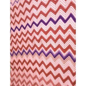 Afghan Blanket 45x50 Chevron Handmade Sofa Throw Pink Purple Zig Zag